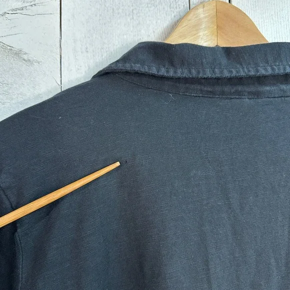 Pact Black Long Sleeve Button Up Shirt 100% Organic Cotton Women's Size L - Picture 5 of 6